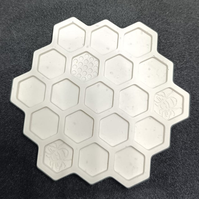Handmade Jesmonite Bee Coaster Set (4 Pieces + Holder)