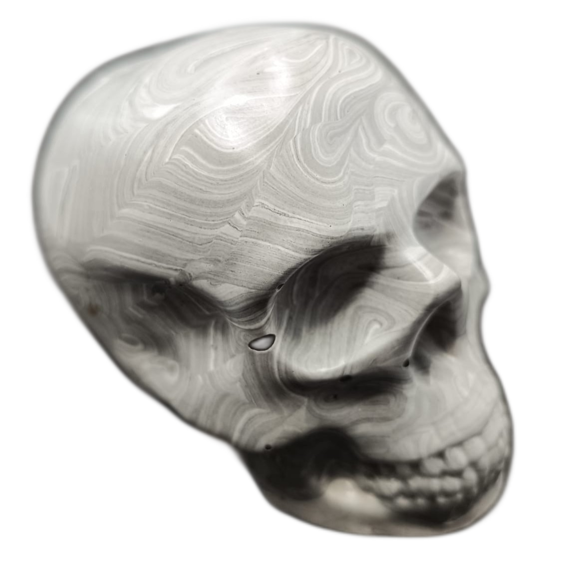 Large Handcrafted Skull Ornament – Jesmonite & Epoxy Resin | Decorative & Functional Art
