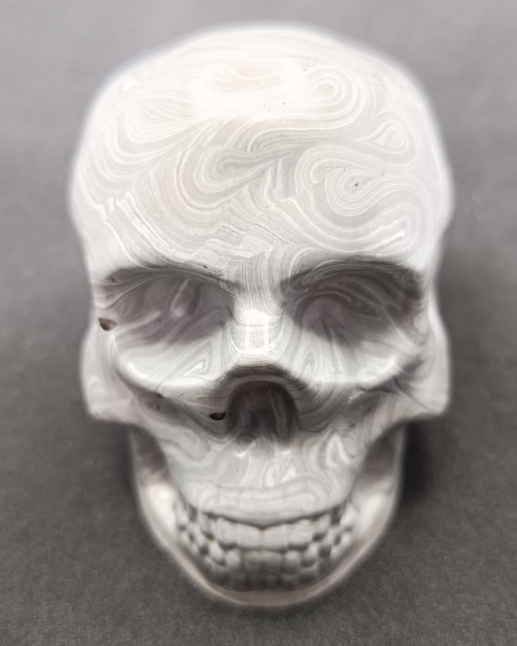 Large Handcrafted Skull Ornament – Jesmonite & Epoxy Resin | Decorative & Functional Art