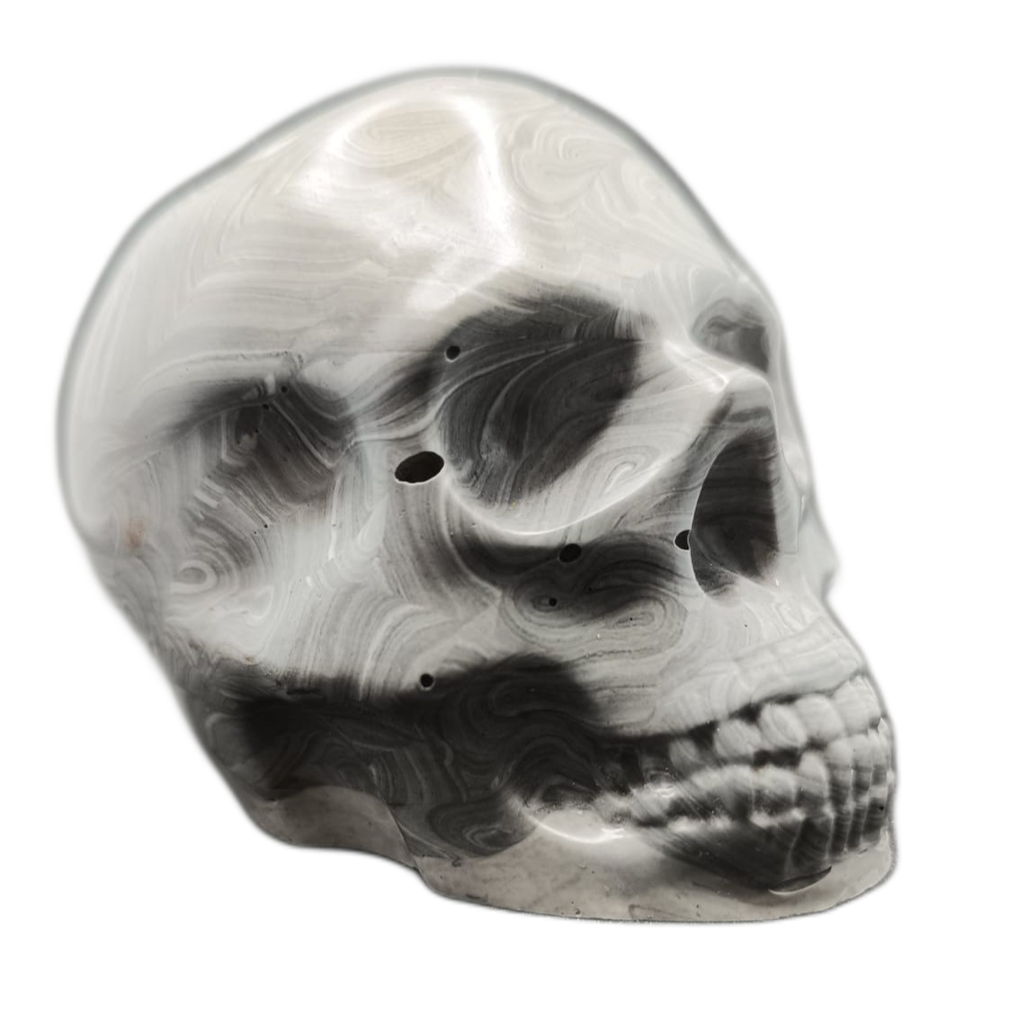 Large Handcrafted Skull Ornament – Jesmonite & Epoxy Resin | Decorative & Functional Art