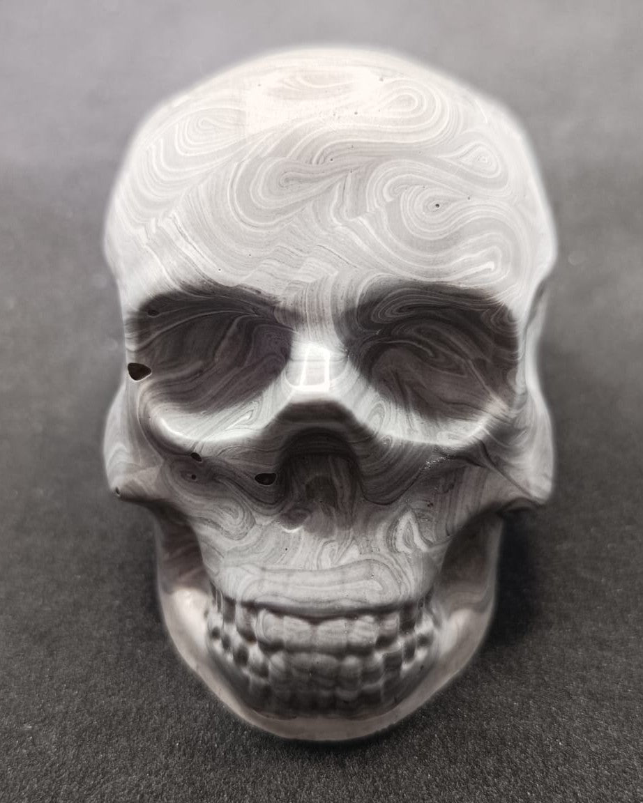 Large Handcrafted Skull Ornament – Jesmonite & Epoxy Resin | Decorative & Functional Art