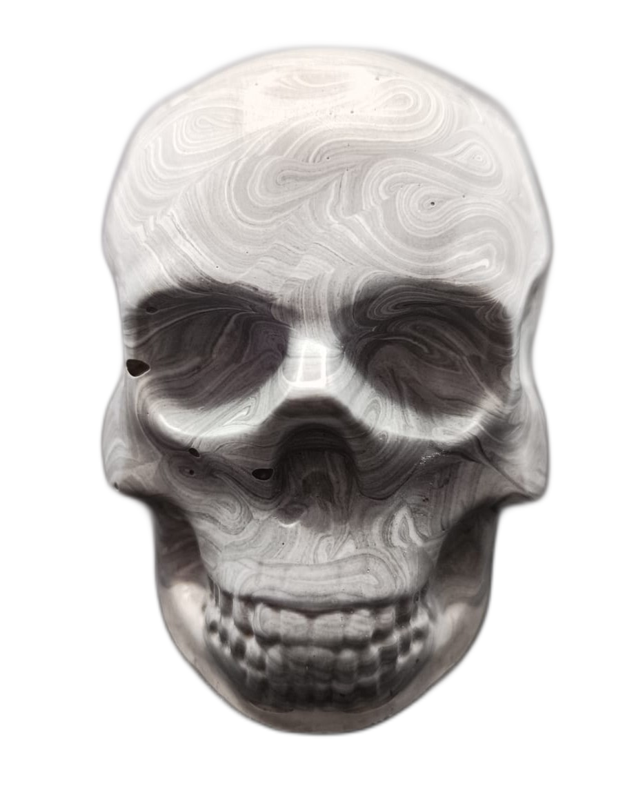 Large Handcrafted Skull Ornament – Jesmonite & Epoxy Resin | Decorative & Functional Art