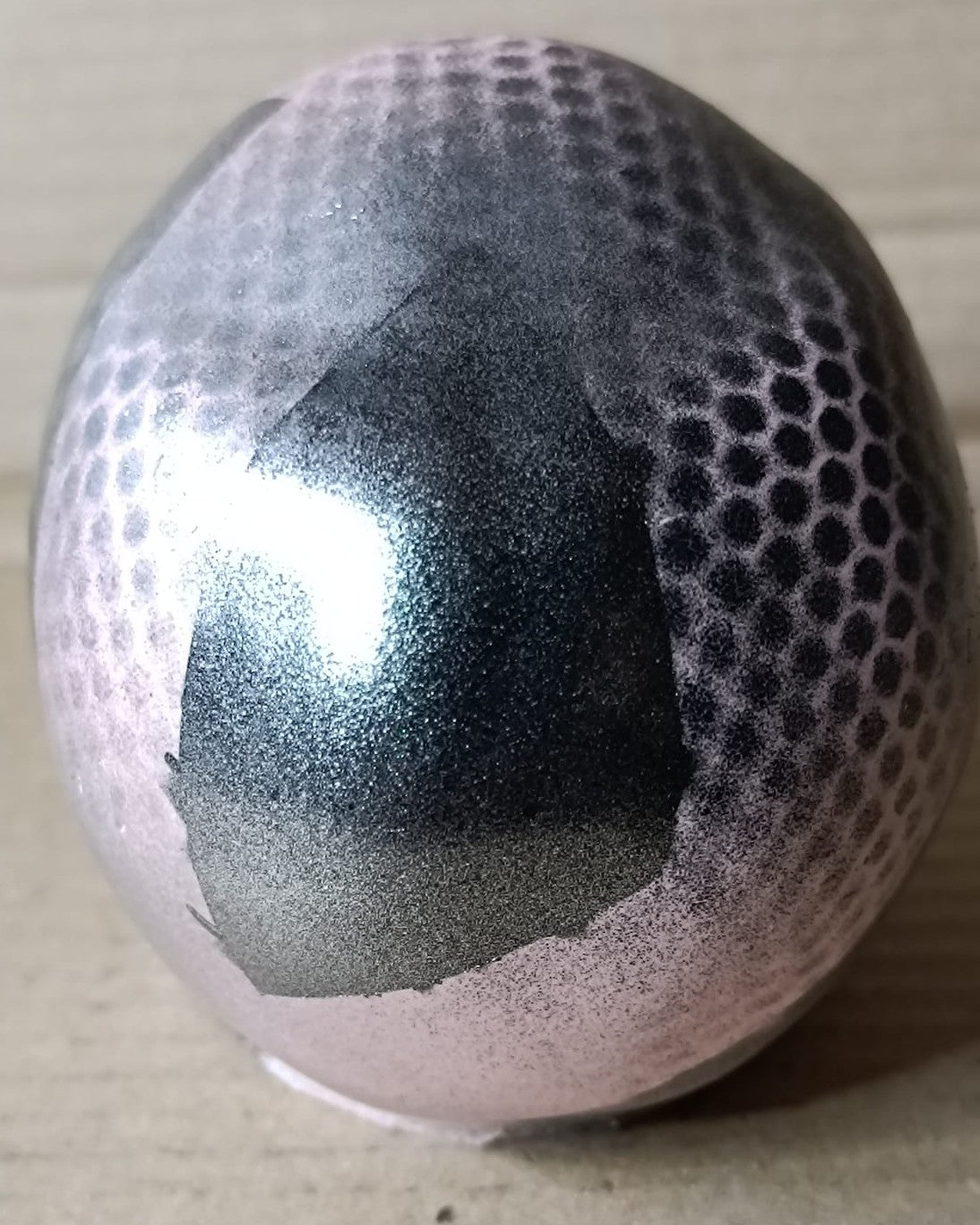 Pink/Green/Black/Silver Pearlescent Abstract Large Handcrafted Jesmonite Skull Paperweight | Decorative & Functional Art