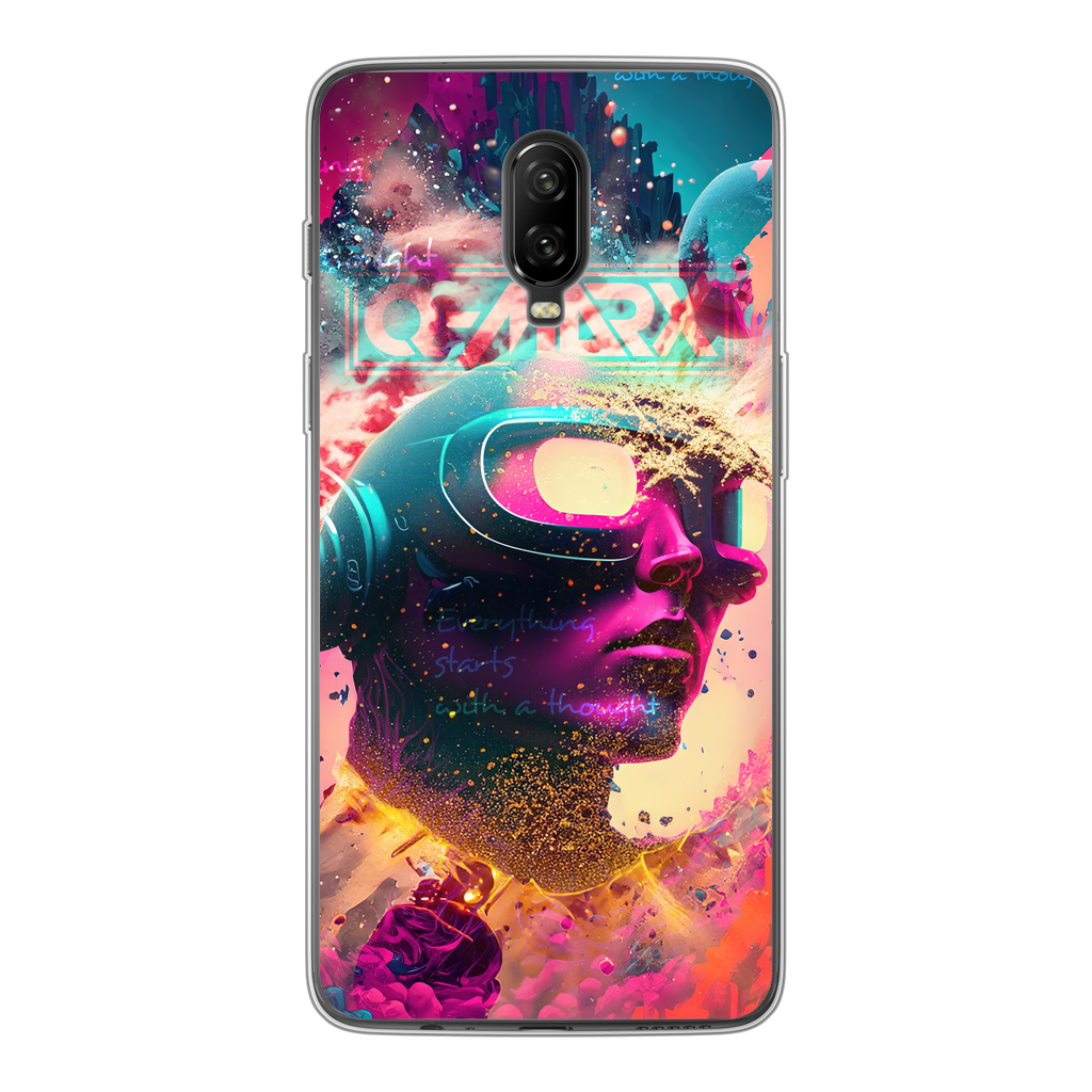 Q-MARX - Everything Starts With a Thought Back Printed Transparent Soft Phone Case