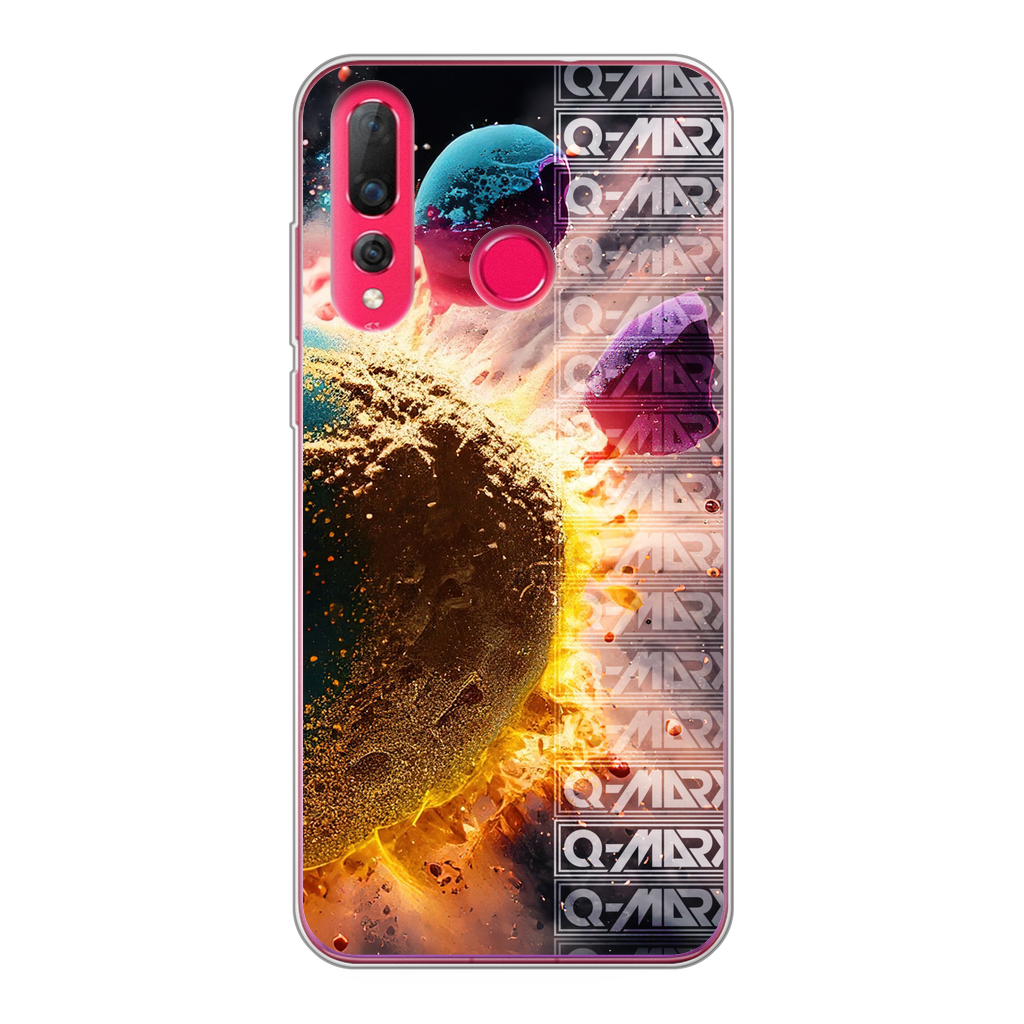 Q-MARX - Abstract Powder Paint Back Printed Transparent Soft Phone Case