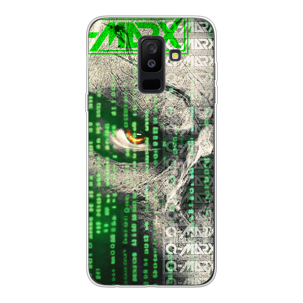 Q-Marx - Matrix Skull Back Printed Transparent Soft Phone Case