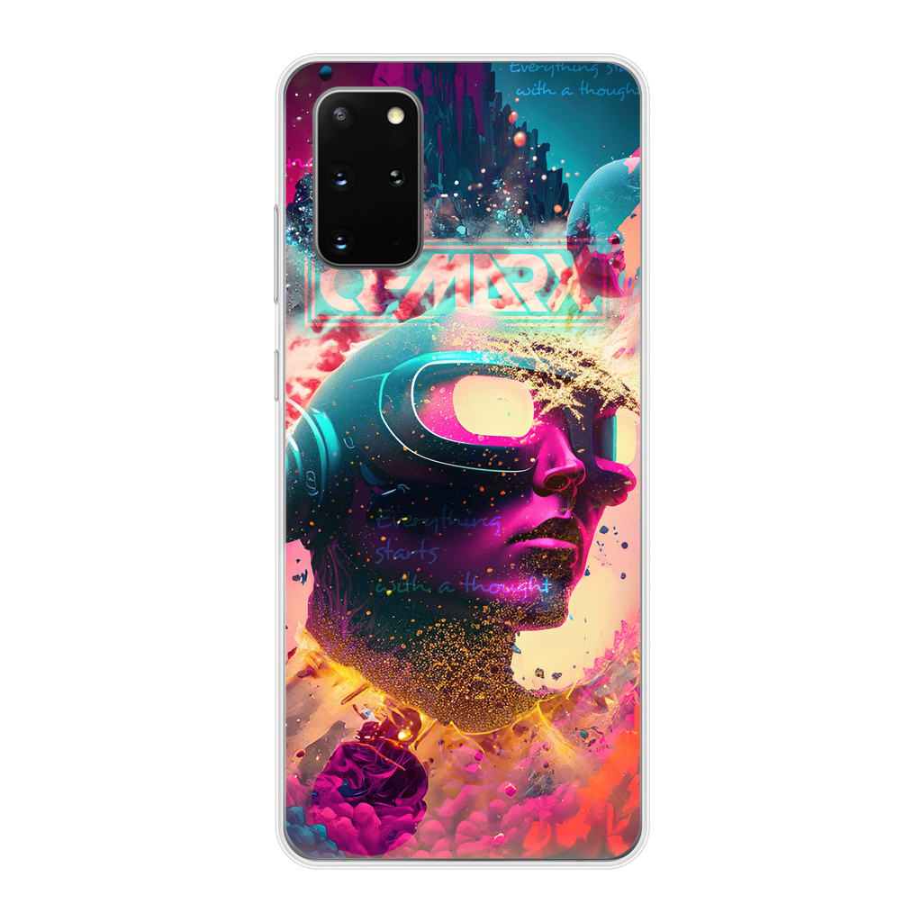 Q-MARX - Everything Starts With a Thought Back Printed Transparent Soft Phone Case