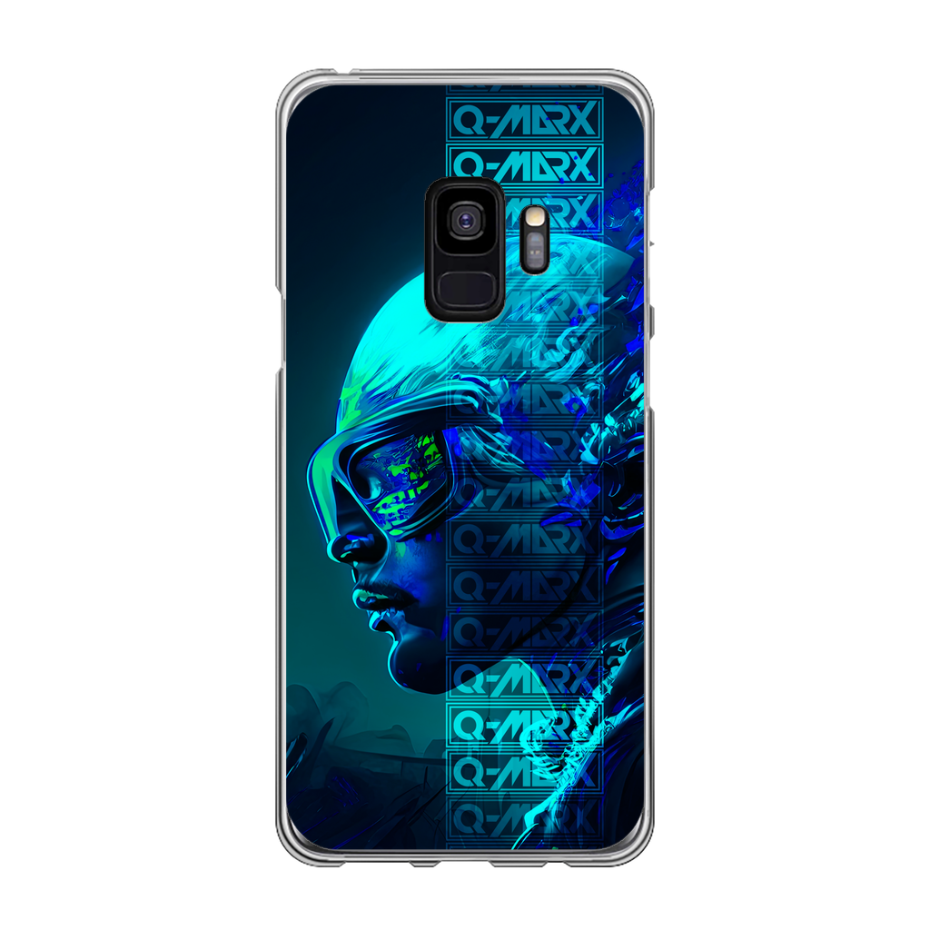 Q-MARX - Blue Green Abstract Man Back Printed Transparent Soft Phone Case