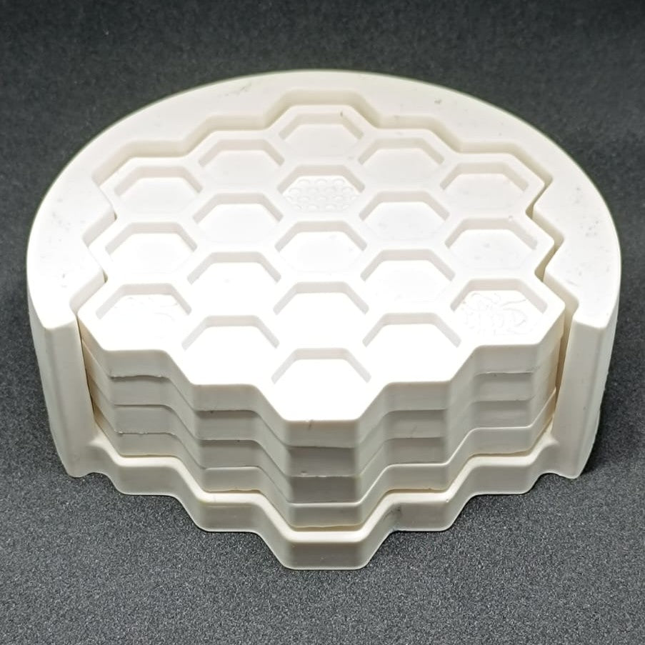 Handmade Jesmonite Bee Coaster Set (4 Pieces + Holder)