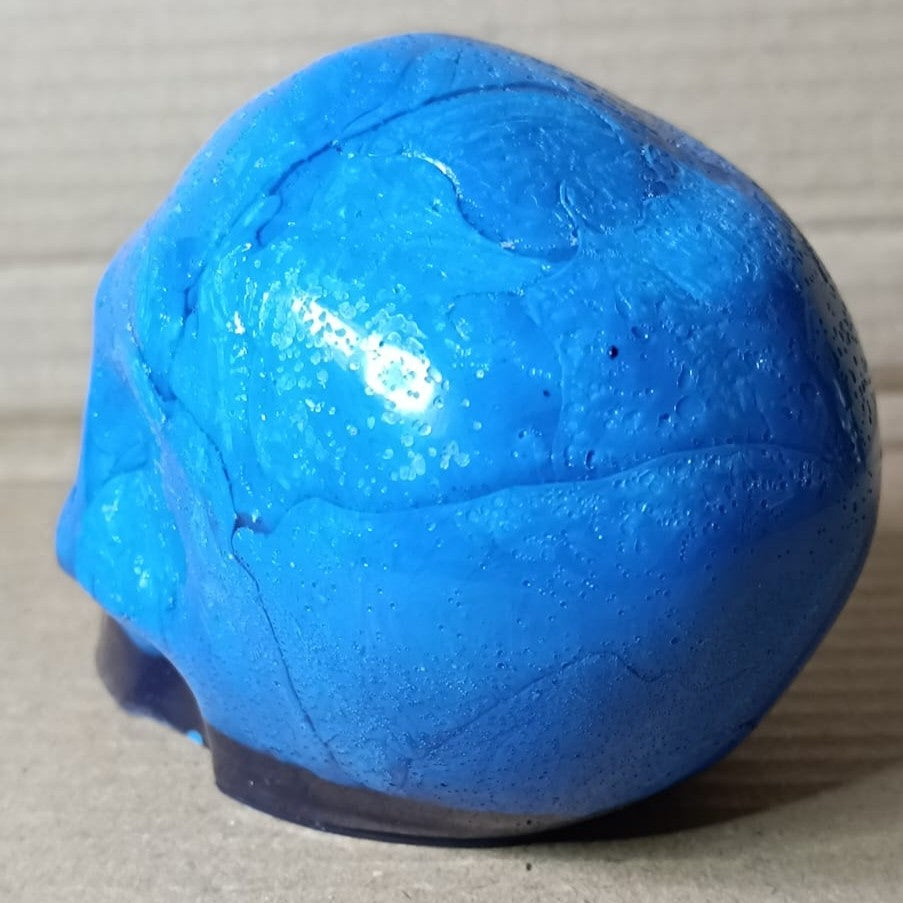 Blue Lagoon Large Handcrafted Epoxy Resin Jesmonite Skull Paperweight | Decorative & Functional Art