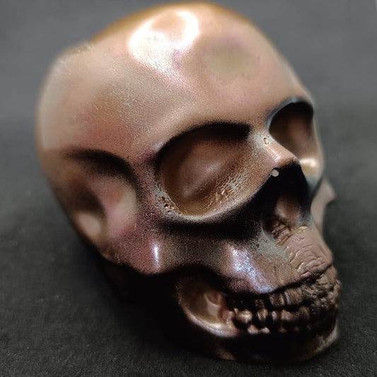 Large Handcrafted Skull Ornament – Jesmonite & Epoxy Resin | Decorative & Functional Art - Bonze