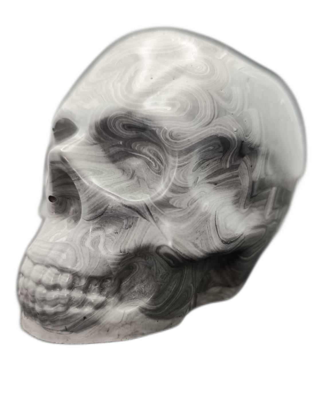 Large Handcrafted Skull Ornament – Jesmonite & Epoxy Resin | Decorative & Functional Art