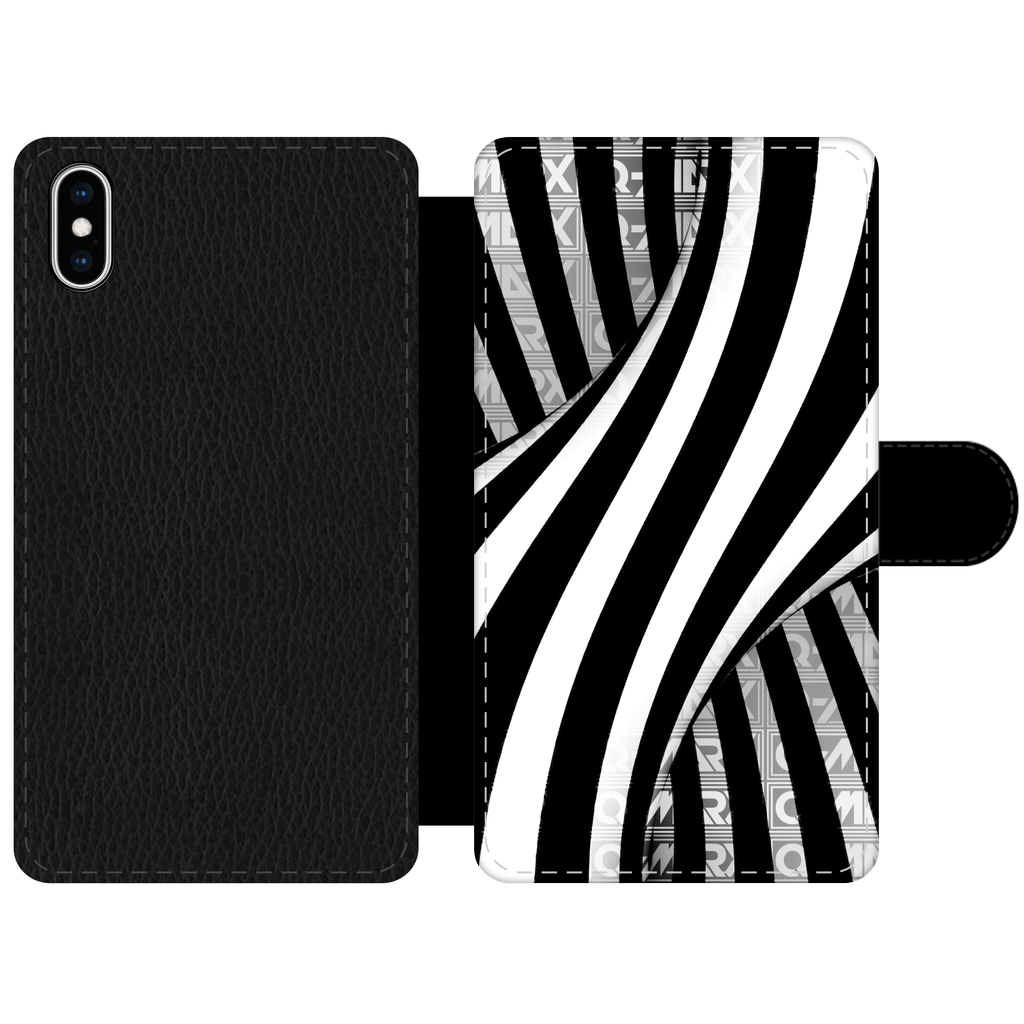 Q-MARX - Monochromatic Swirl Front Printed Wallet Cases