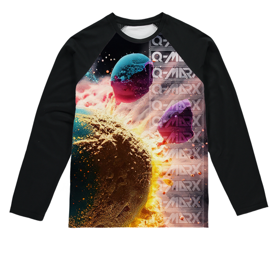 Q-MARX - Abstract Powder Paint Sublimation Baseball Long Sleeve T-Shirt