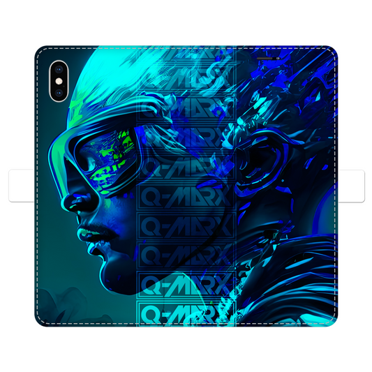 Q-MARX - Blue Green Abstract Man Fully Printed Wallet Cases
