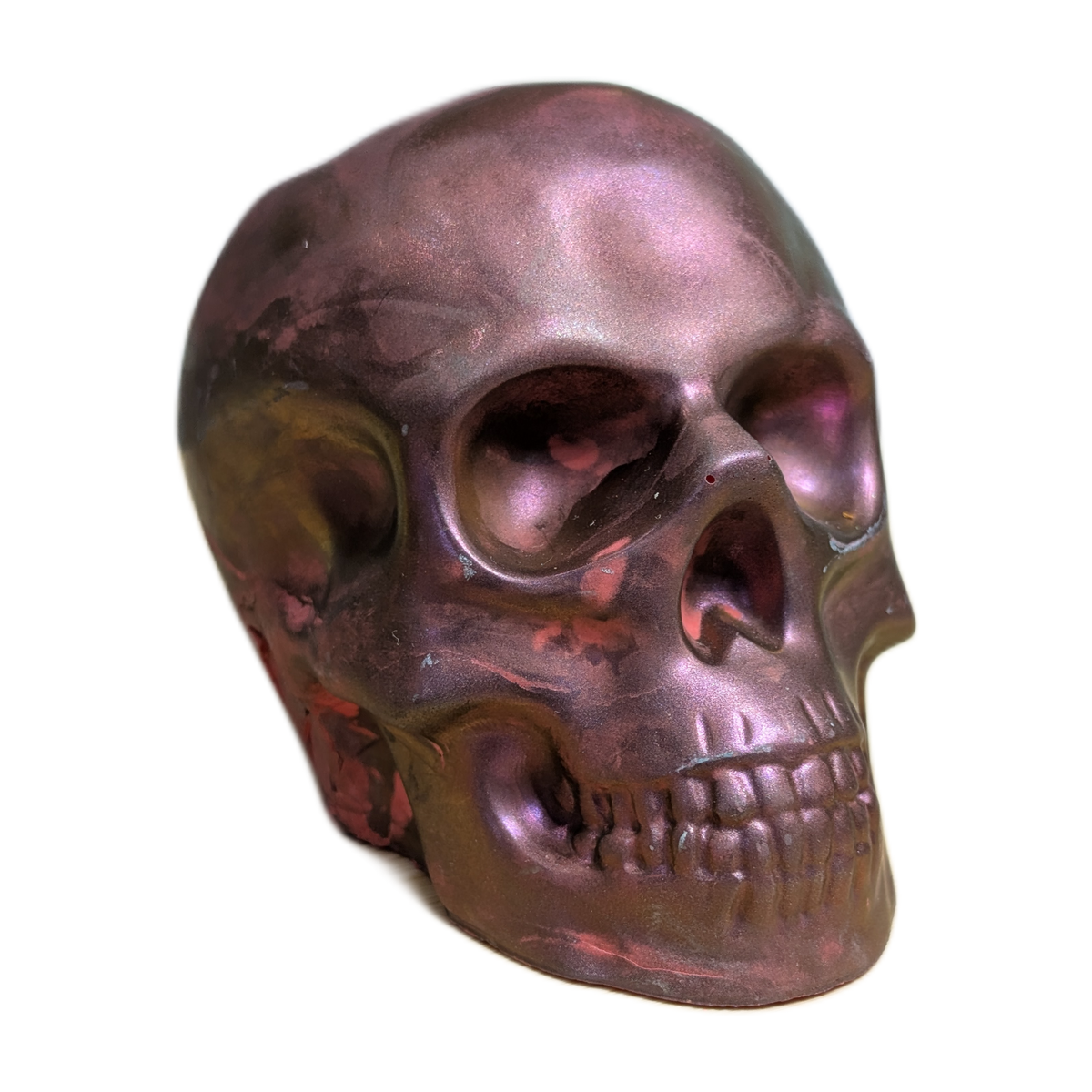 Large Handmade Jesmonite Skull Ornament – Rose Abstract Design, photograph 10